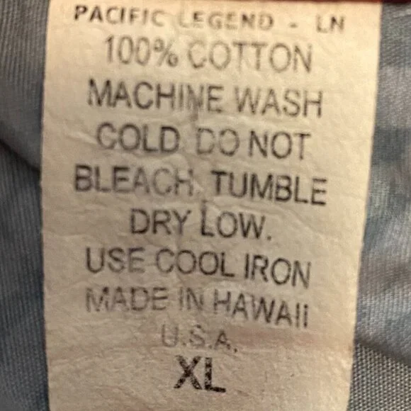 US Made Men's Hawaiian Collared Button Up - Pacific Legend Apparel - Picture 4 of 5